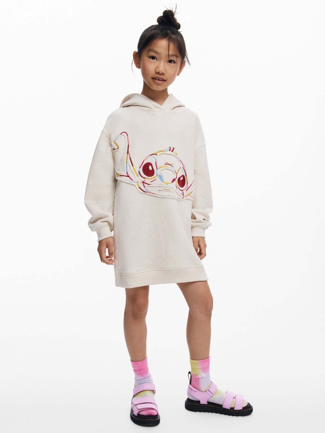 Vestido Sweat com Capuz Stitch