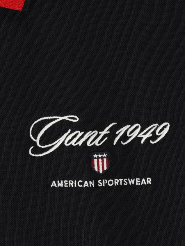 Polo de Manga Curta com Logo Bordado