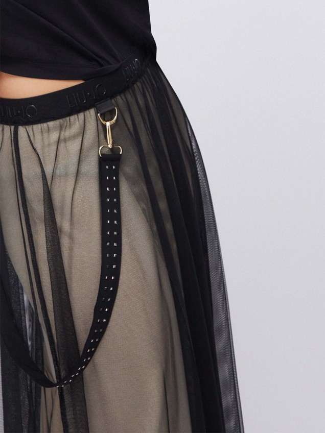 Saia Comprida de Tule Assimétrico