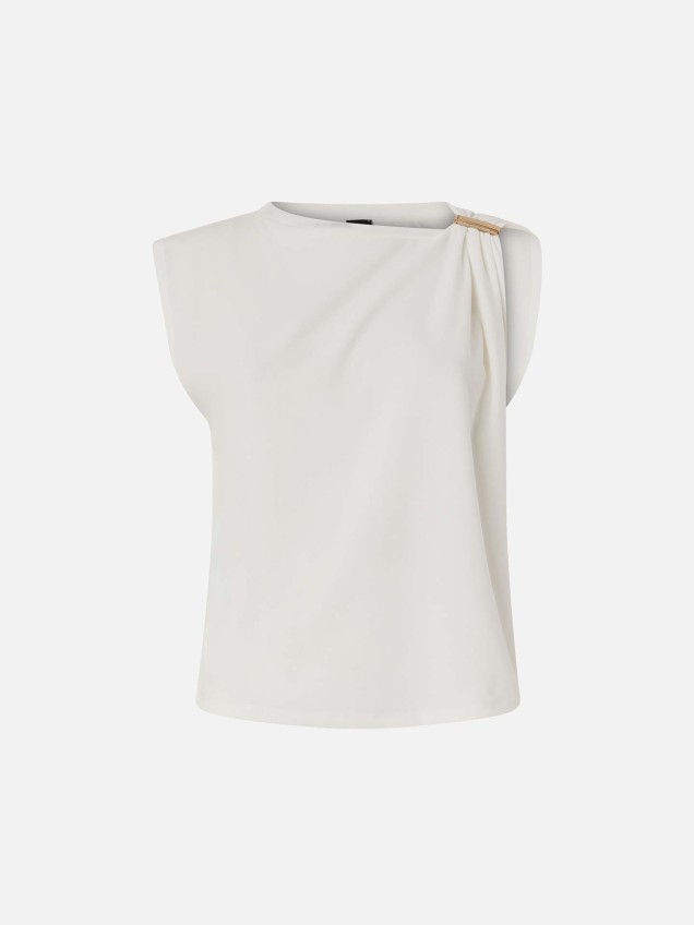 T-shirt com Detalhe Drapeado