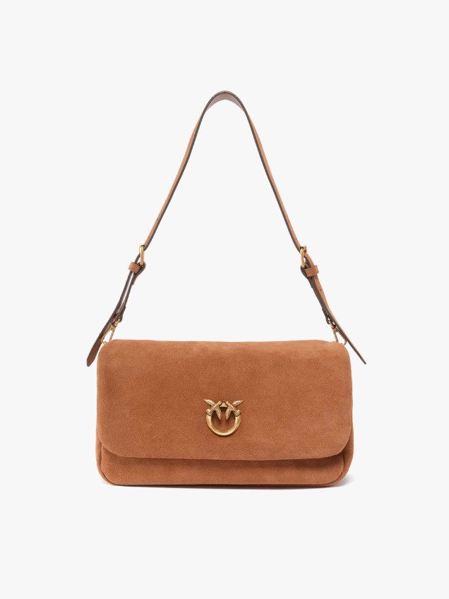 Mala de Ombro Pinko Click Soft em Pele