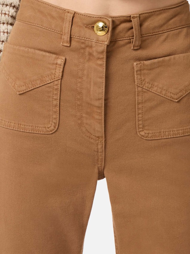 Calças de Ganga Slim Fit à Boca de Sino