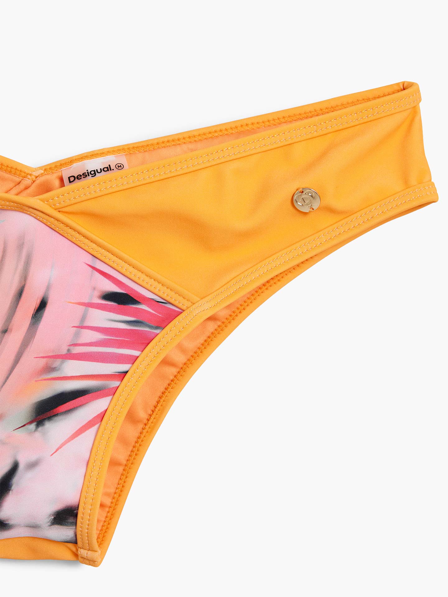 Cueca de Biquíni com Padrão Tropical