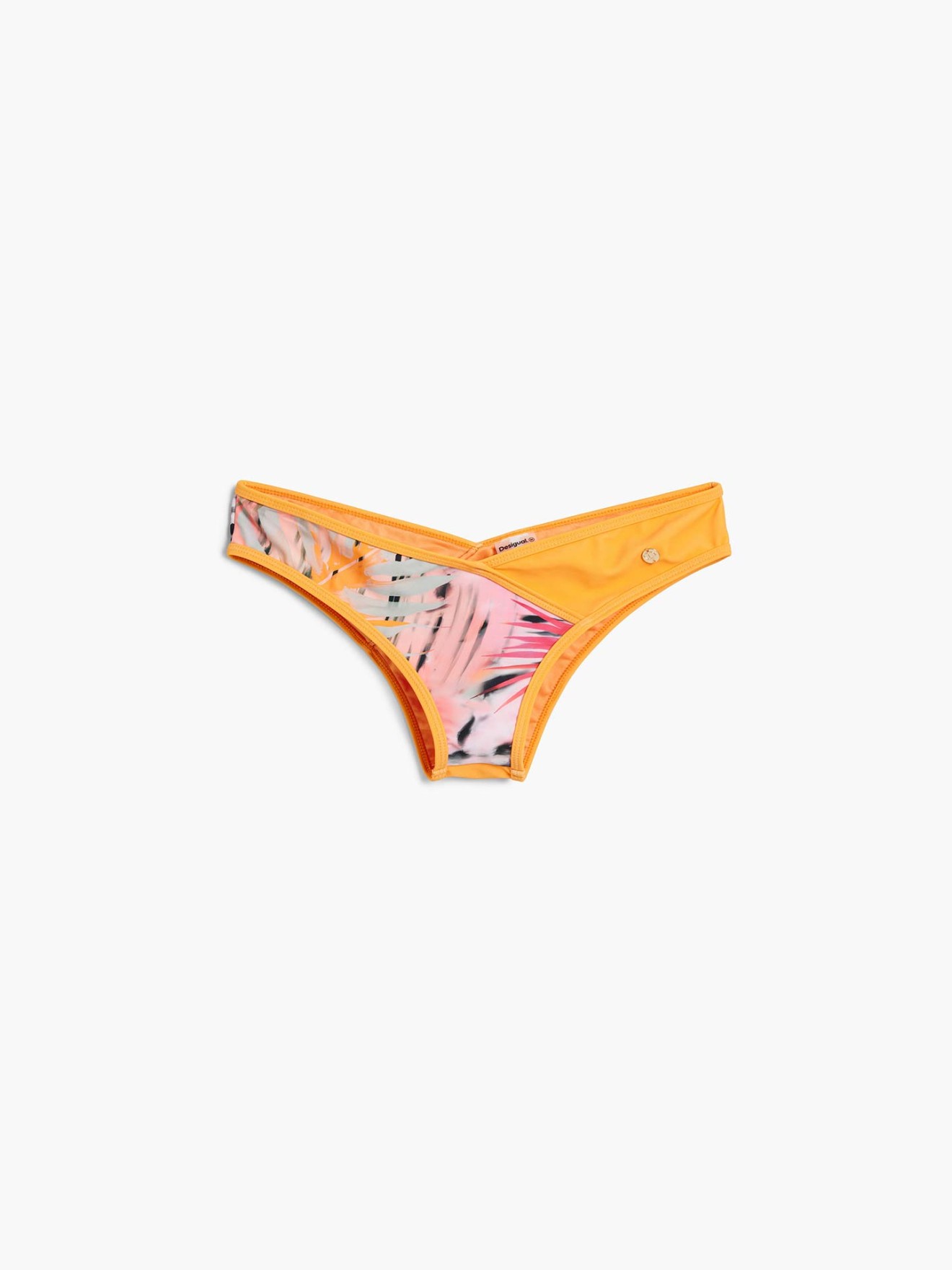Cueca de Biquíni com Padrão Tropical