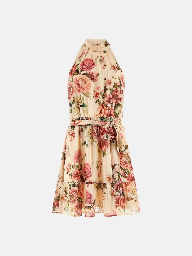 Vestido Curto com Estampado Floral