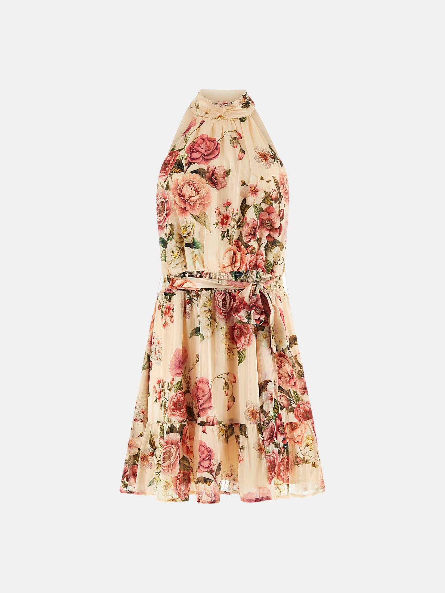 Vestido Curto com Estampado Floral