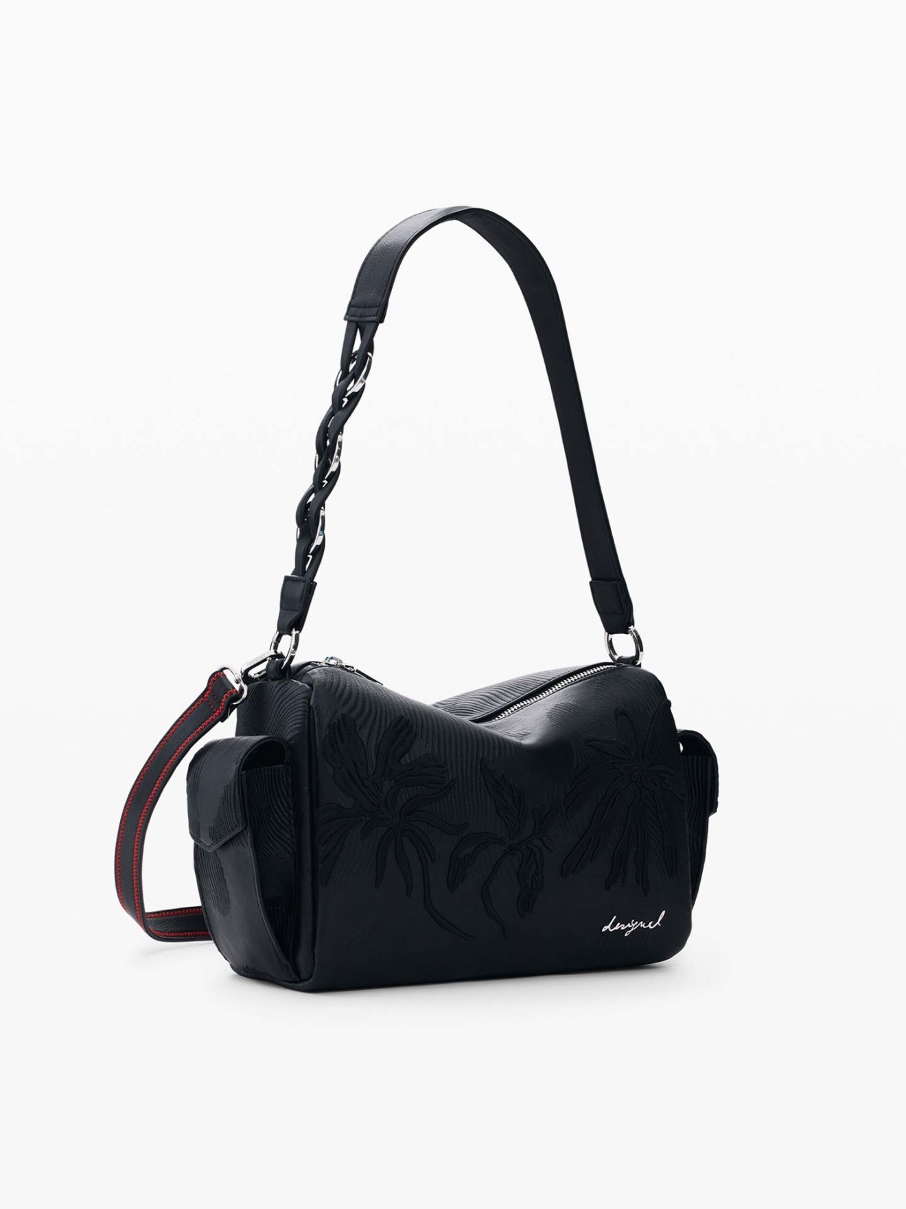 Mala de Ombro com Bordado Floral