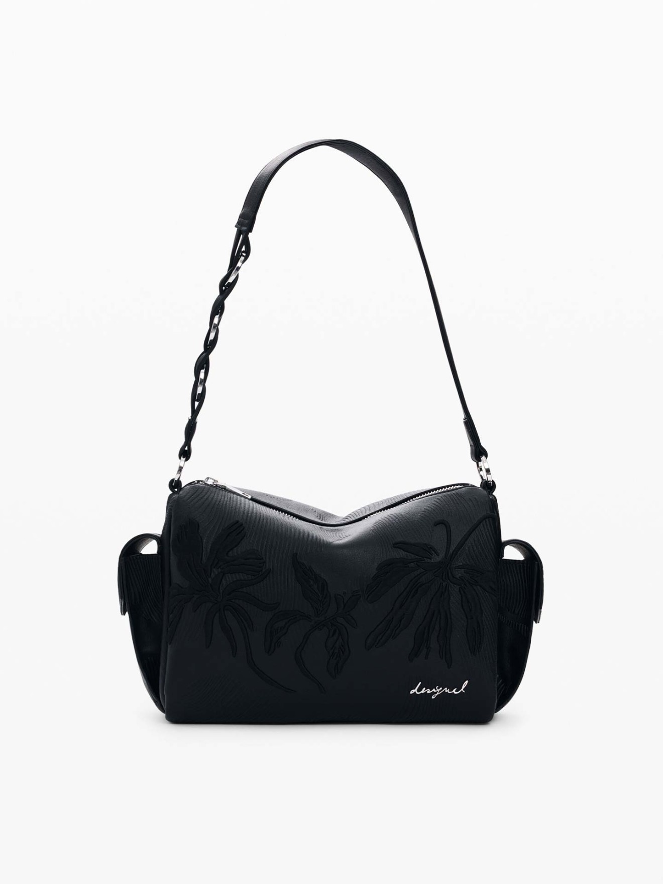 Mala de Ombro com Bordado Floral