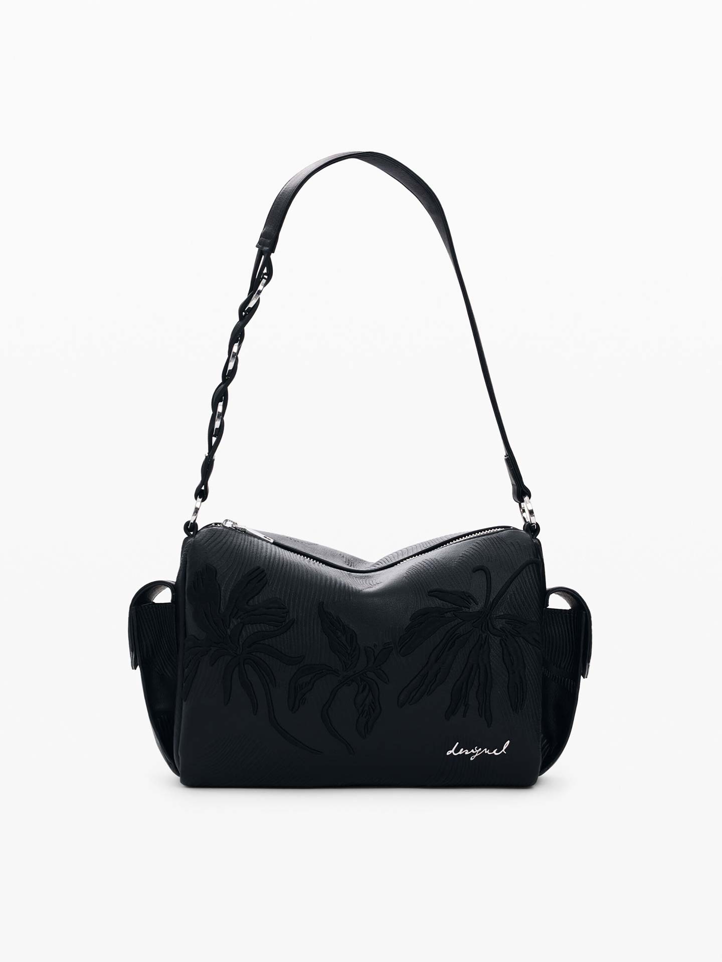 Mala de Ombro com Bordado Floral
