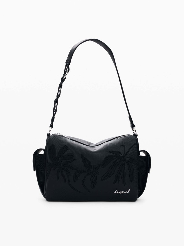 Mala de Ombro com Bordado Floral