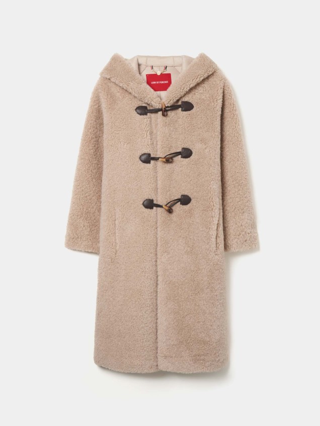 Casaco Comprido de Pelo com Capuz