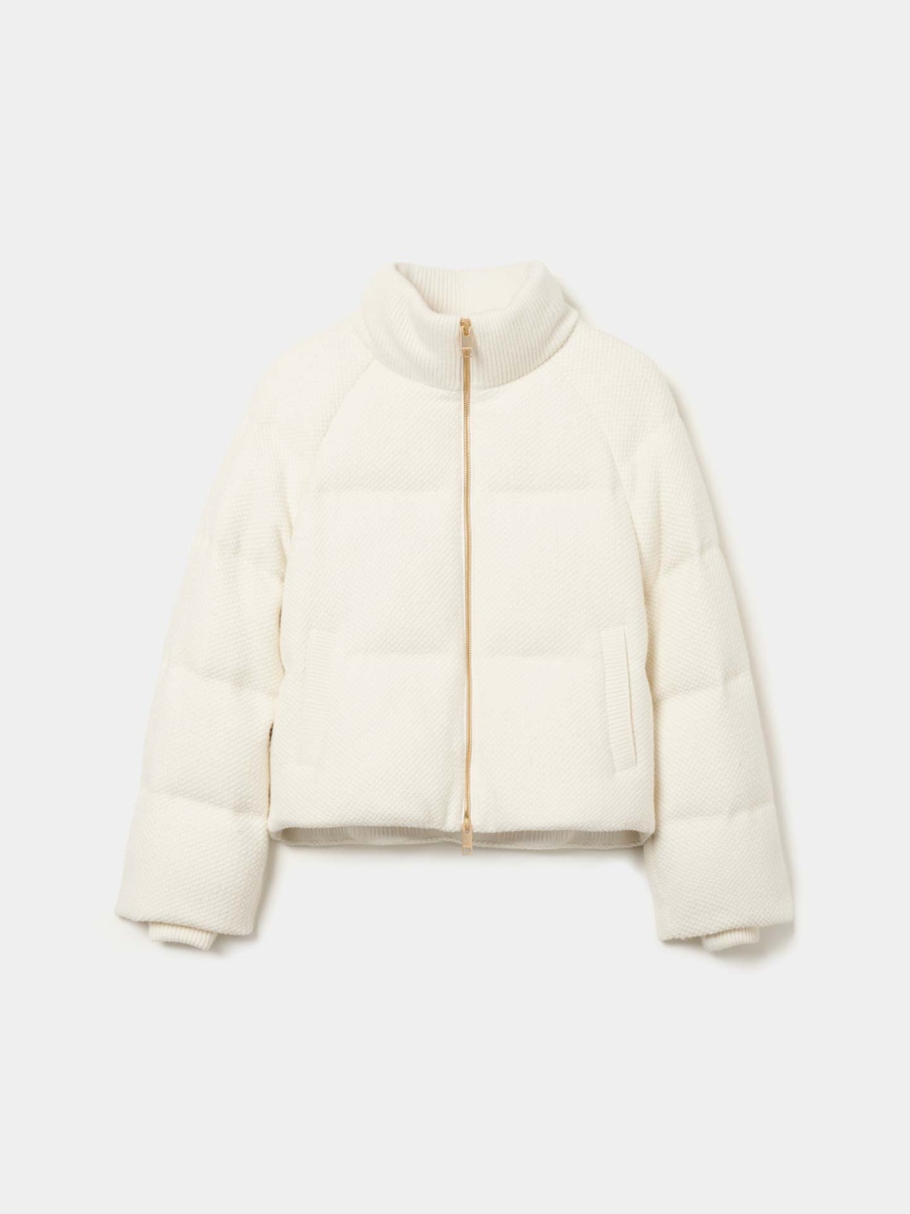 Blus�o Acolchoado em Malha Tricotada