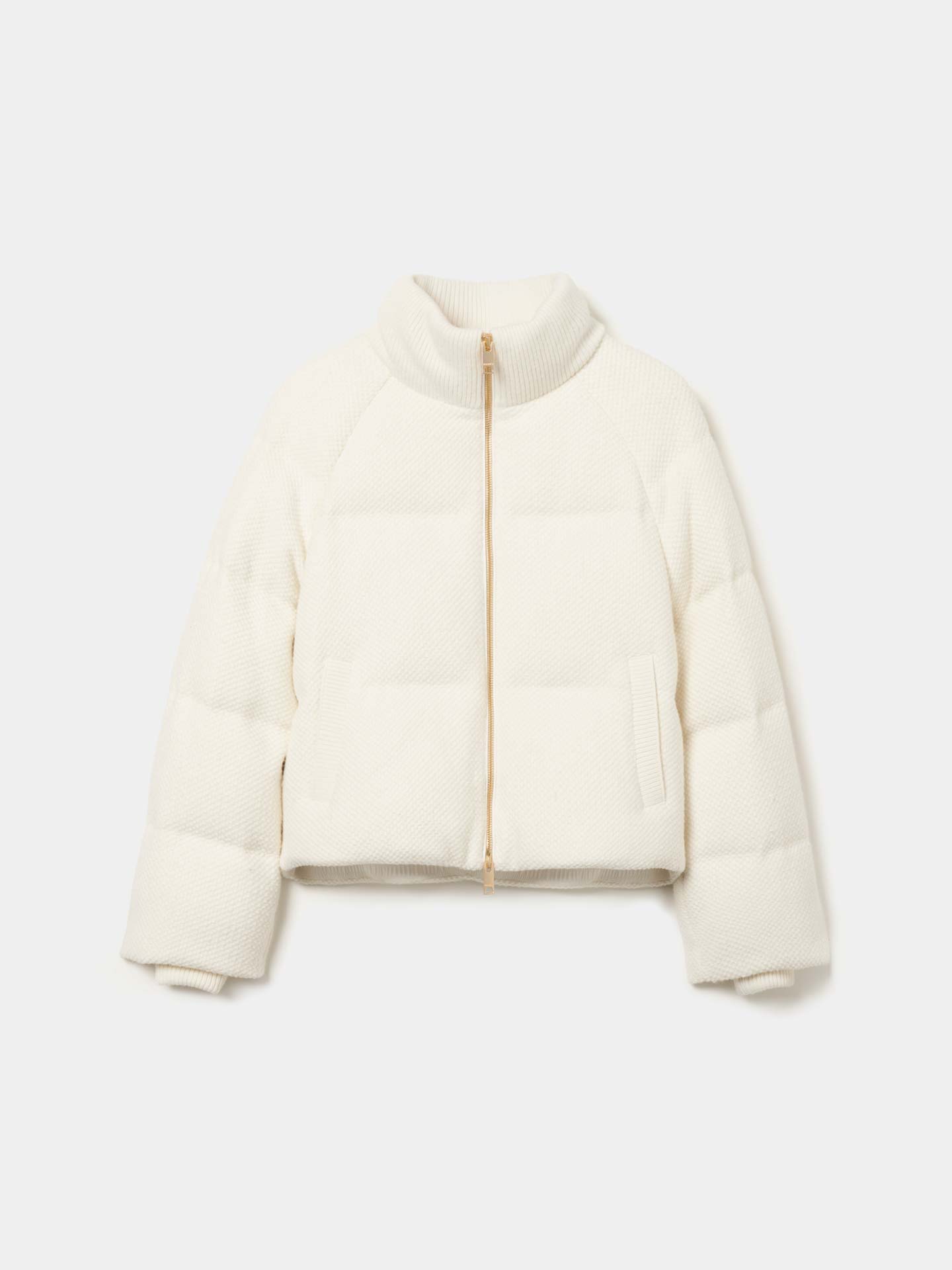 Blusão Acolchoado em Malha Tricotada