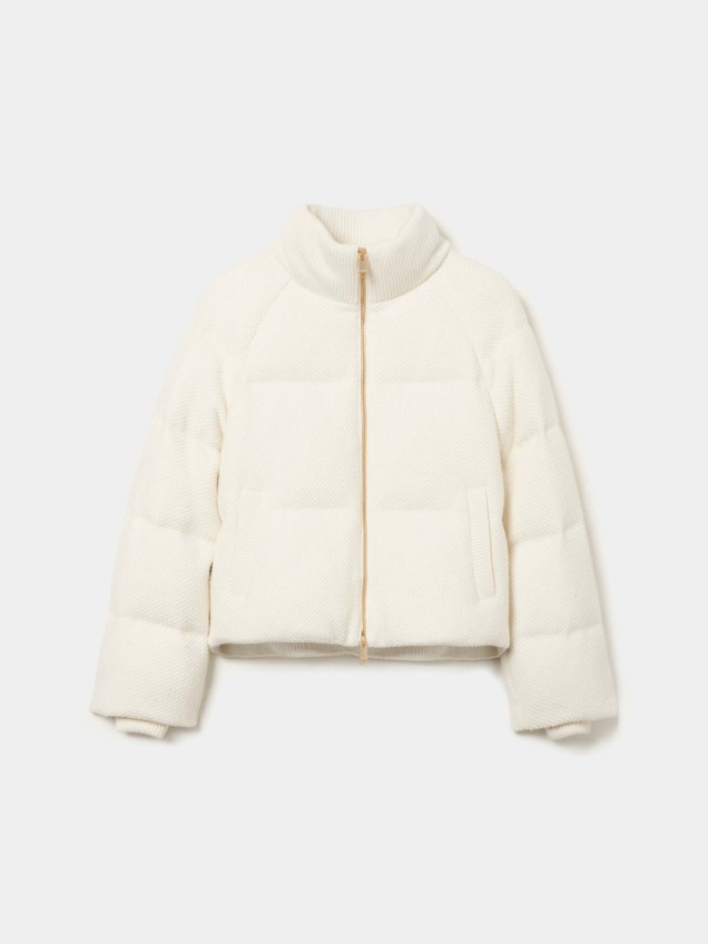 Blusão Acolchoado em Malha Tricotada