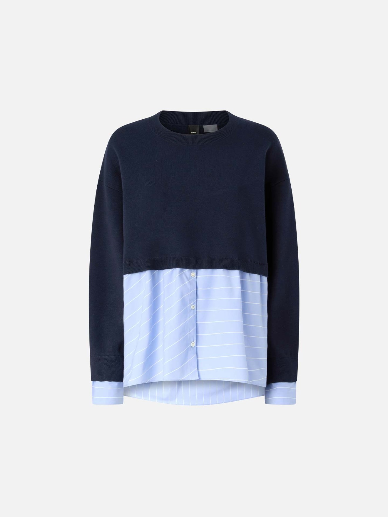 Camisola de Malha com Inser��o de Camisa