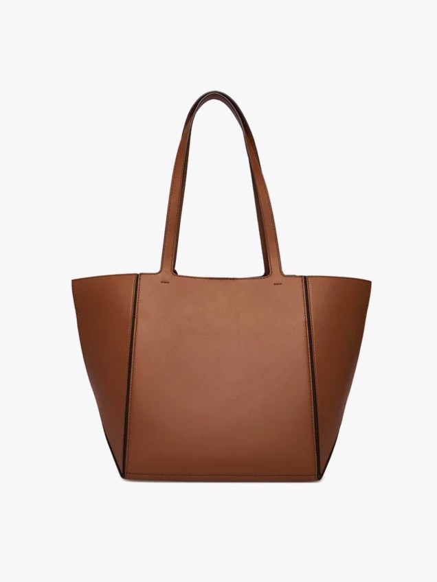 Tote Bag em Pele com Charm de Logótipo