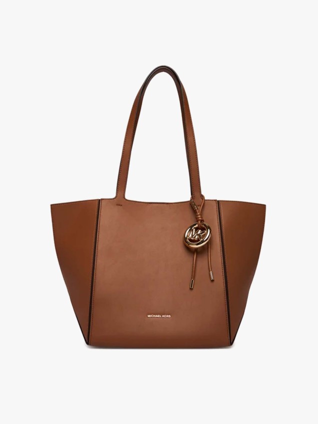 Tote Bag em Pele com Charm de Log�tipo