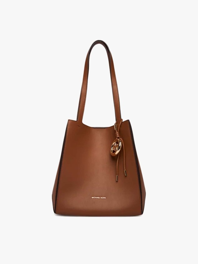 Tote Bag em Pele com Charm de Logótipo