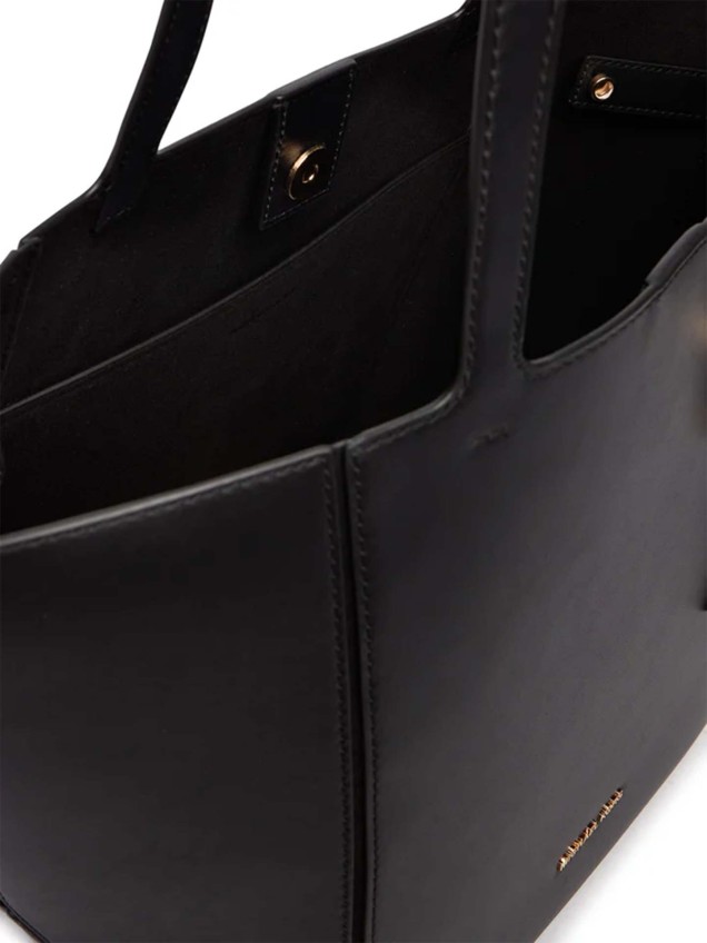 Tote Bag em Pele com Charm de Logótipo