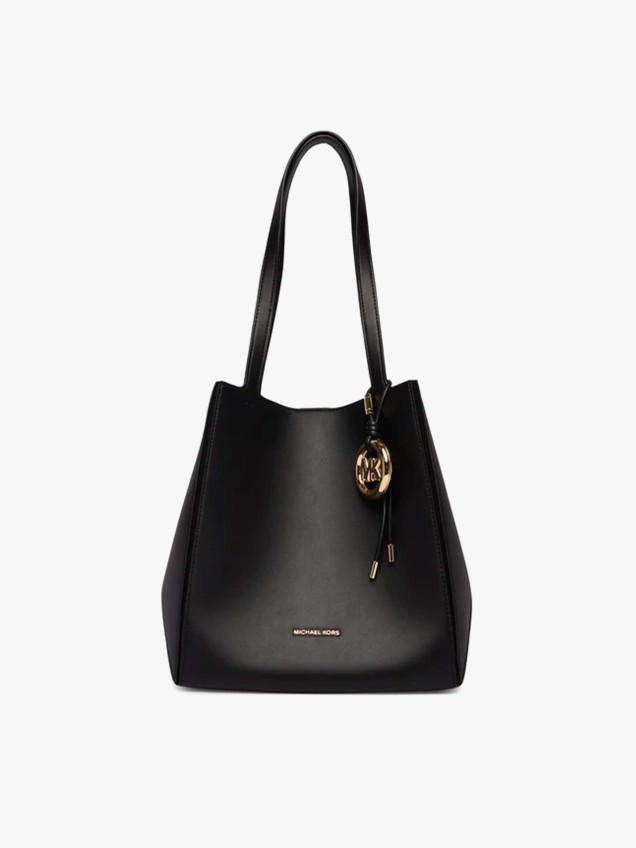 Tote Bag em Pele com Charm de Logótipo