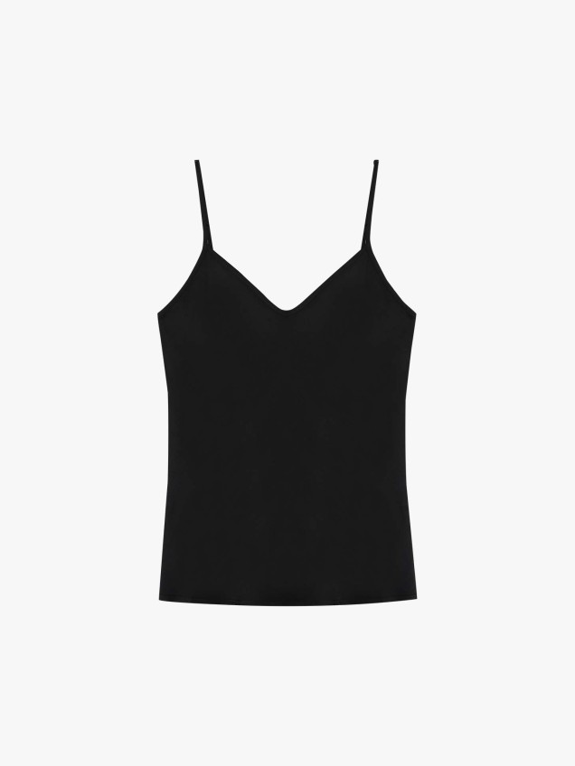 Top de Al�as Finas e Decote em V