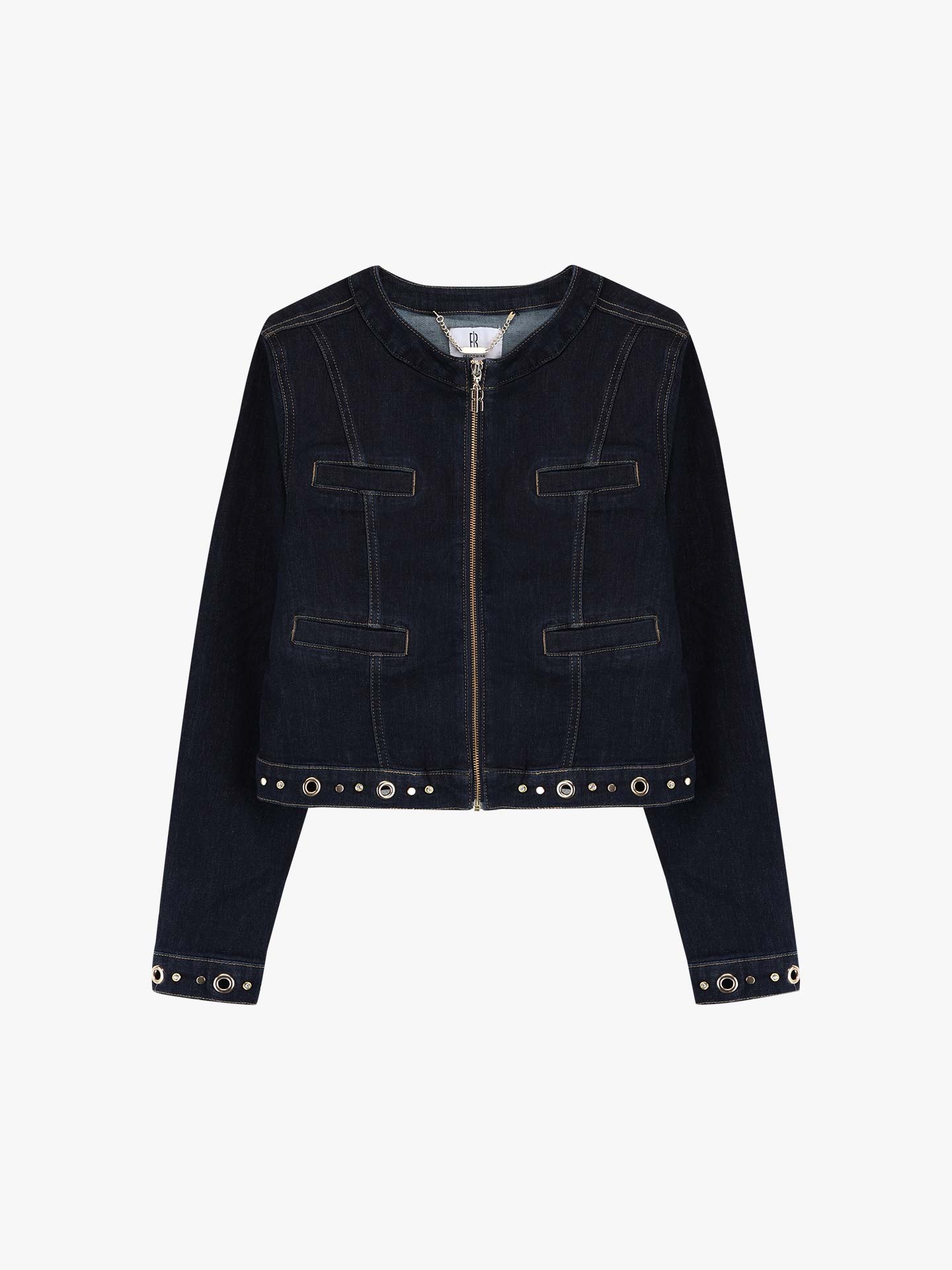 Blus�o de Ganga com Ilh�s Met�licos