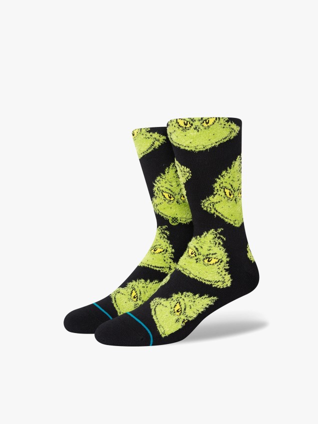 Meias Mean One Crew com Padr�o do Grinch