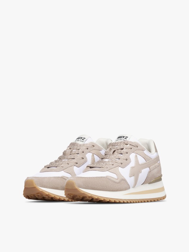 Sapatilhas W6YZ YAK-W em Tecido Técnico e Camurça com Sola Dentada