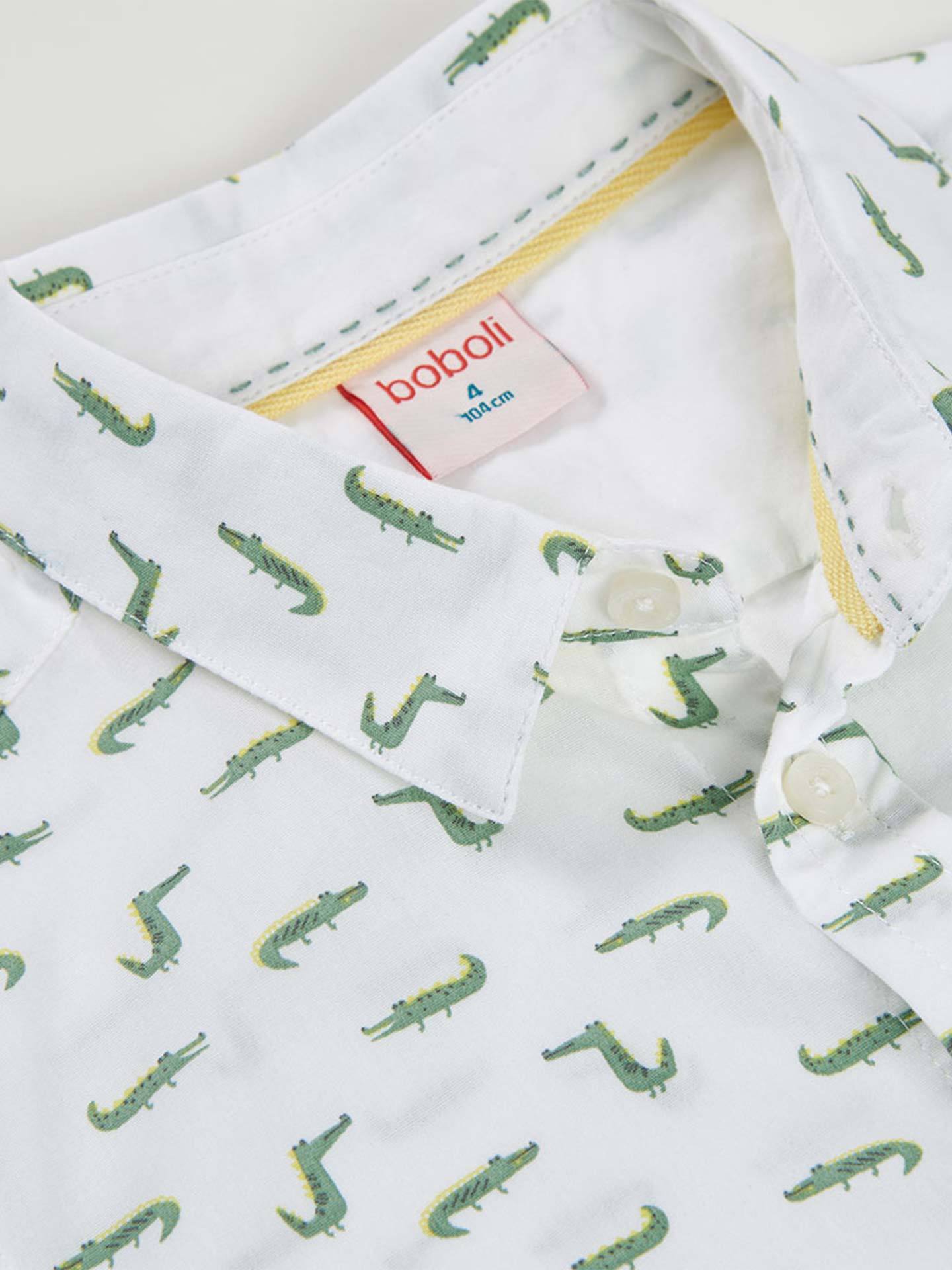 Camisa com Estampado de Crocodilos