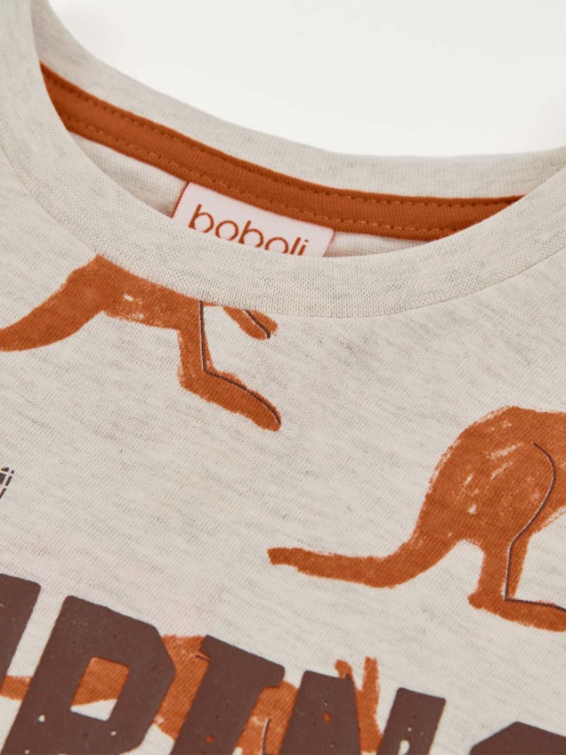 T-shirt com Estampado de Cangurus