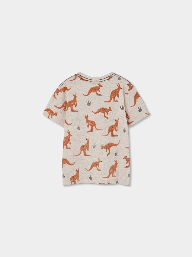T-shirt com Estampado de Cangurus