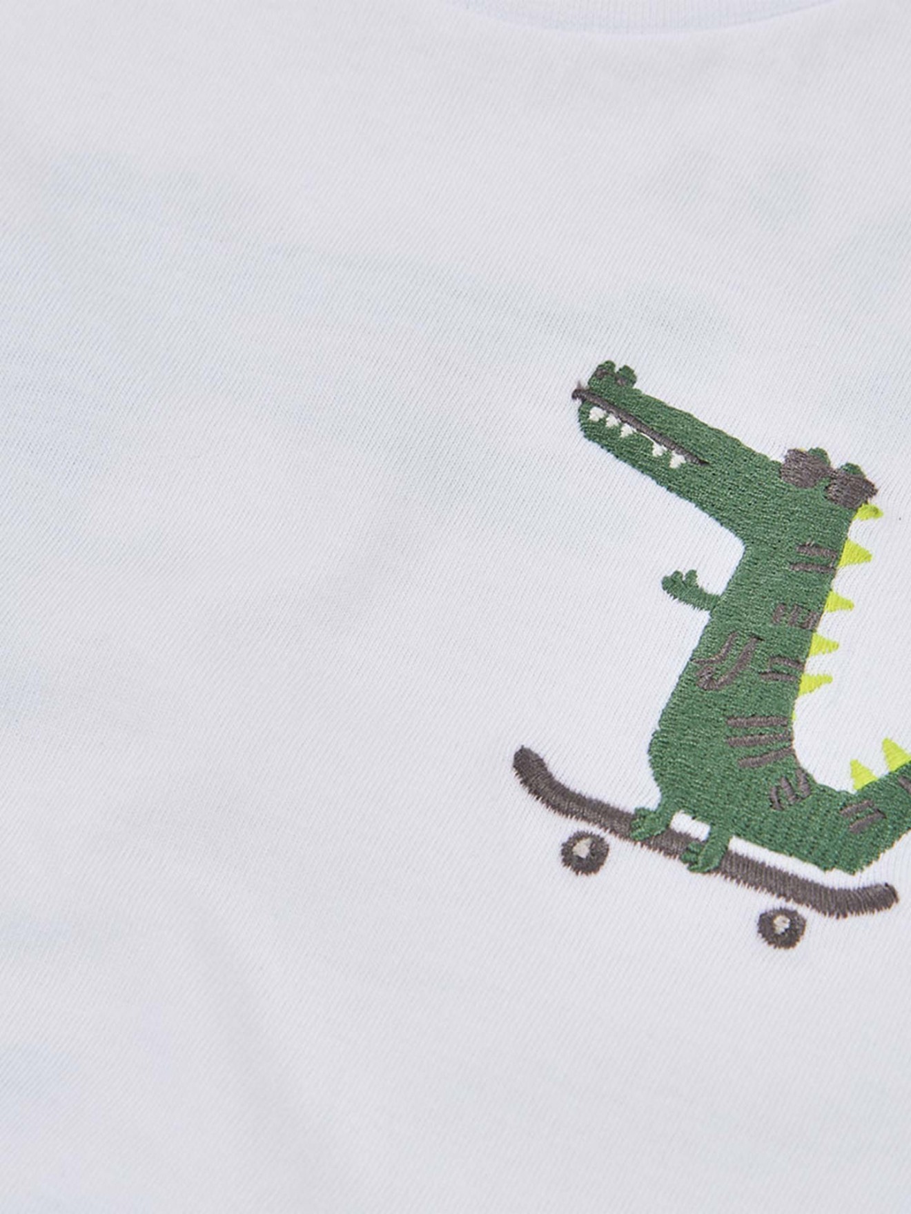T-shirt com Estampado de Crocodilo