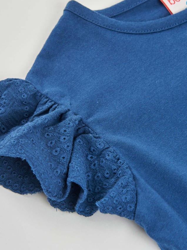 T-shirt com Mangas de Folho