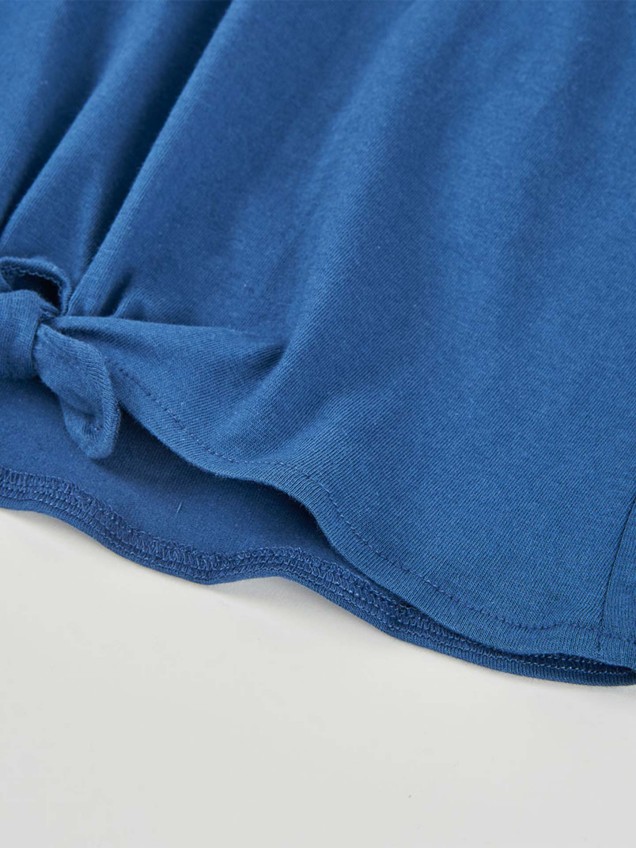 T-shirt com Mangas de Folho