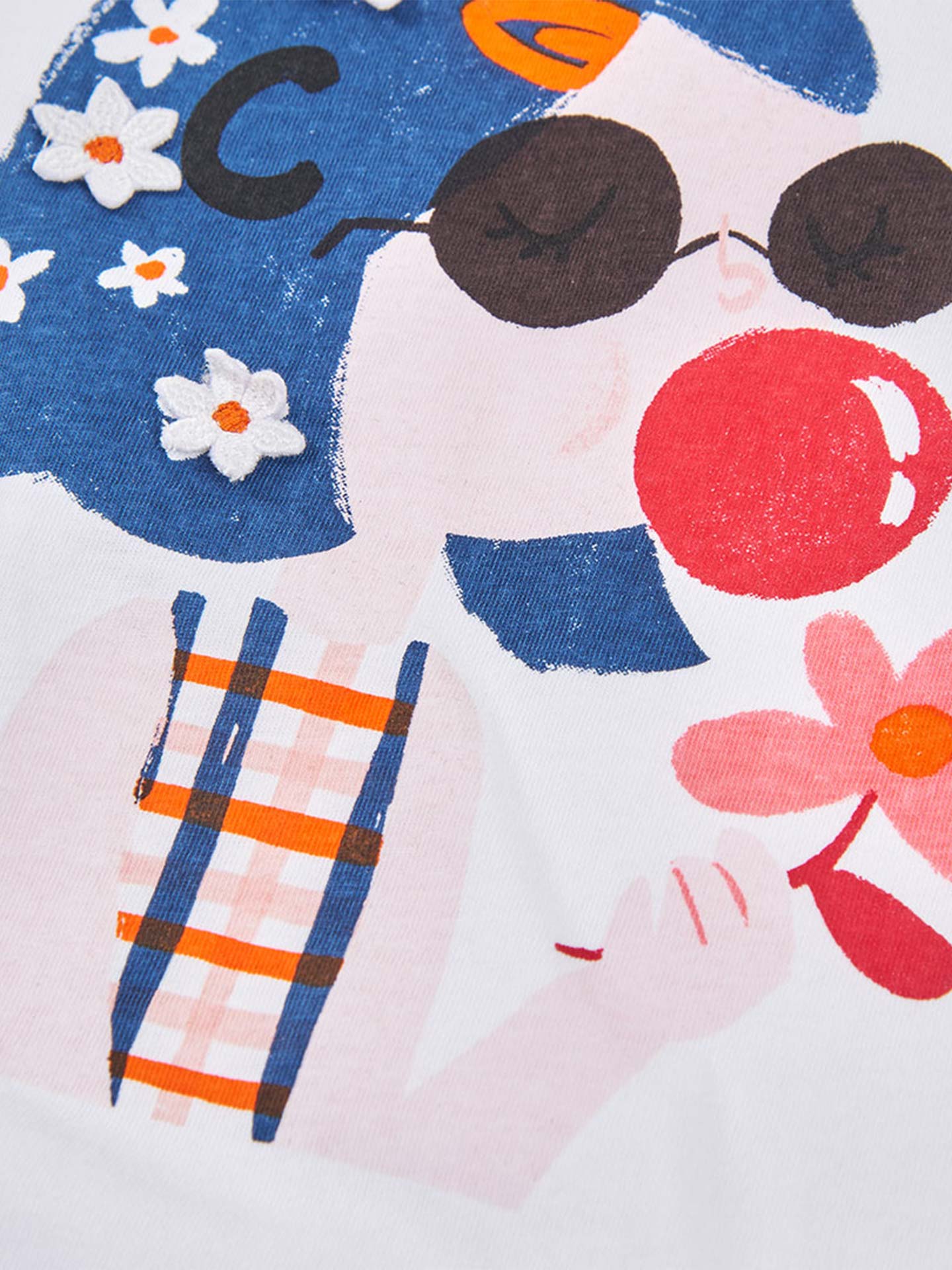 T-shirt de Algodão Estampada