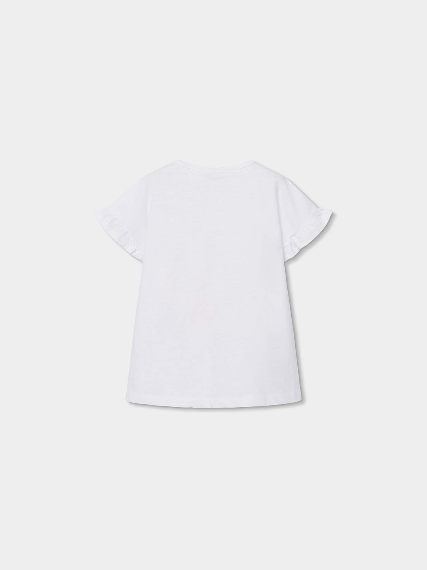 T-shirt com Estampado e Manga de Folhos