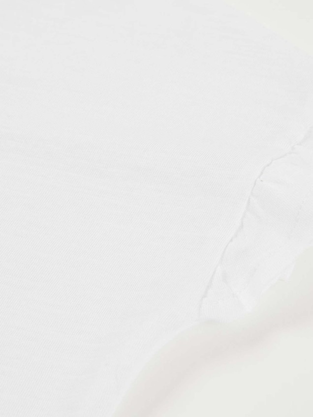 T-shirt com Estampado e Manga de Folhos