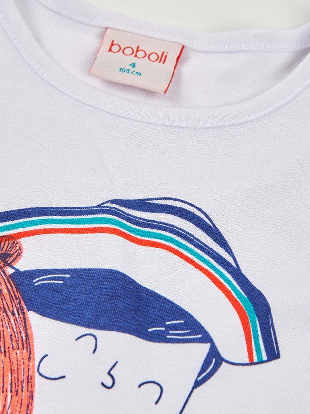 T-shirt de Algodão Estampada