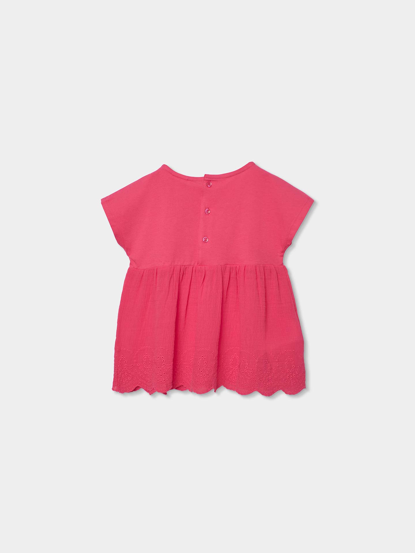 Blusa Combinada com Bainha Bordada