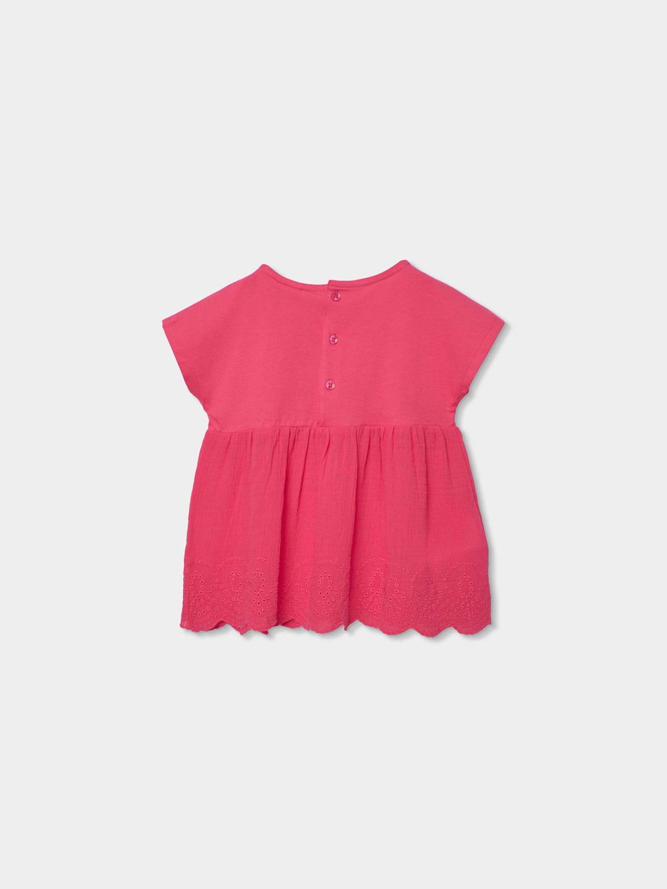Blusa Combinada com Bainha Bordada