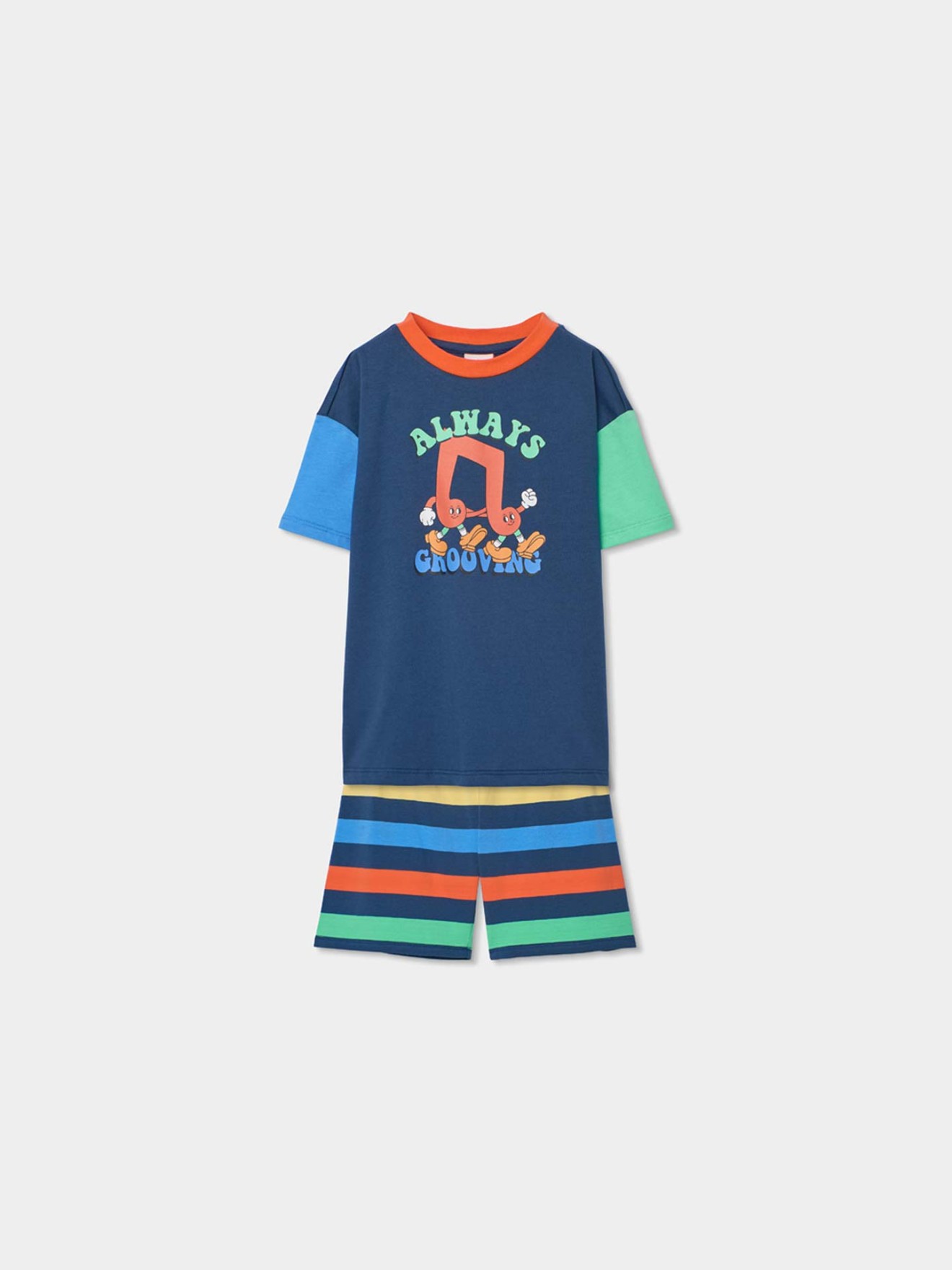 Pijama de Manga Curta e Cal��es