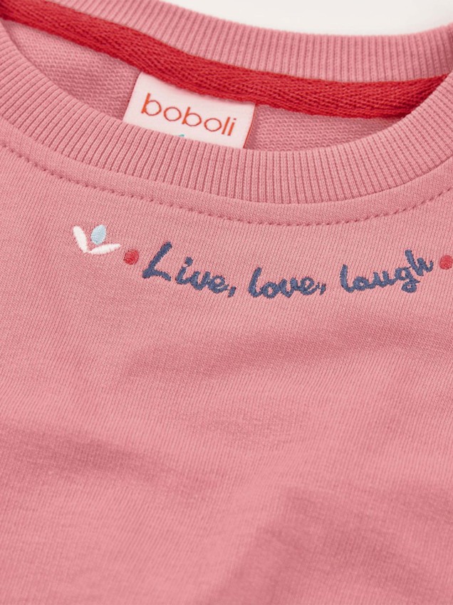 Sweatshirt com Estampado Floral e Bordado