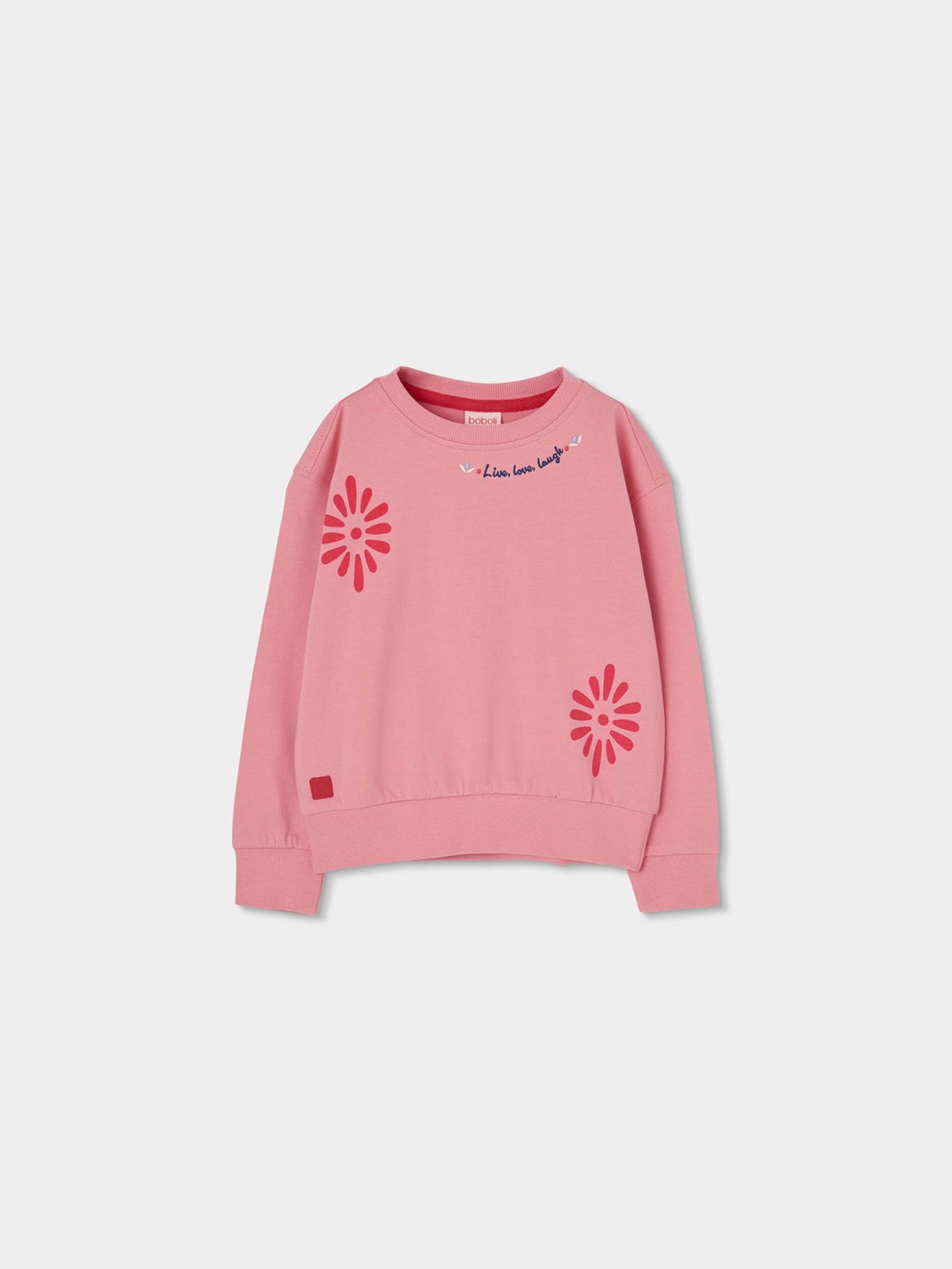 Sweatshirt com Estampado Floral e Bordado