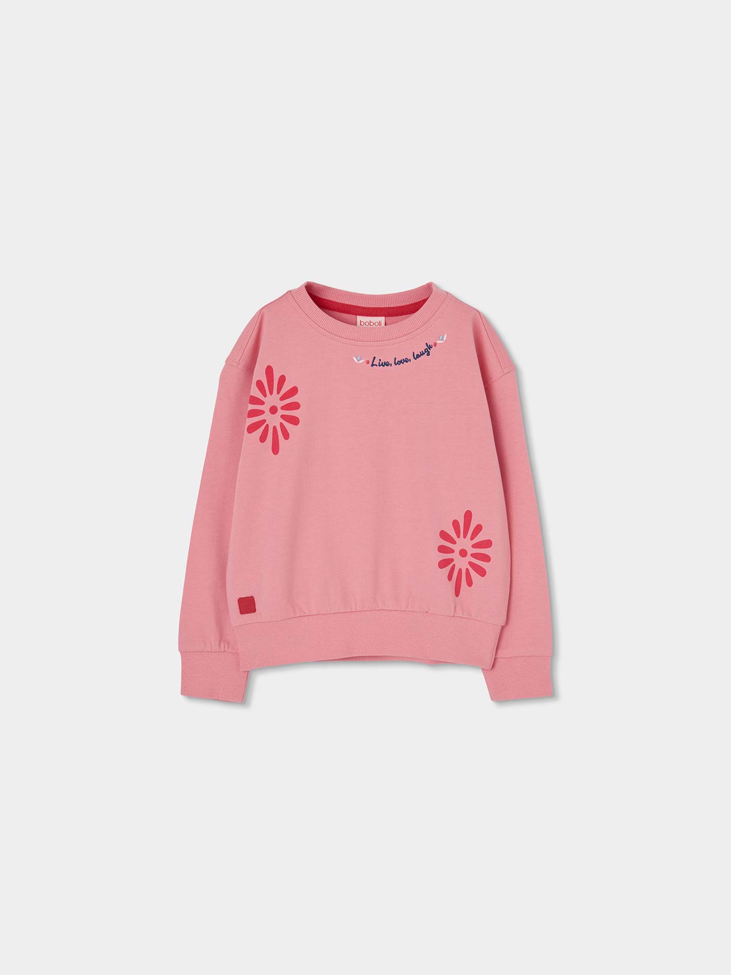 Sweatshirt com Estampado Floral e Bordado