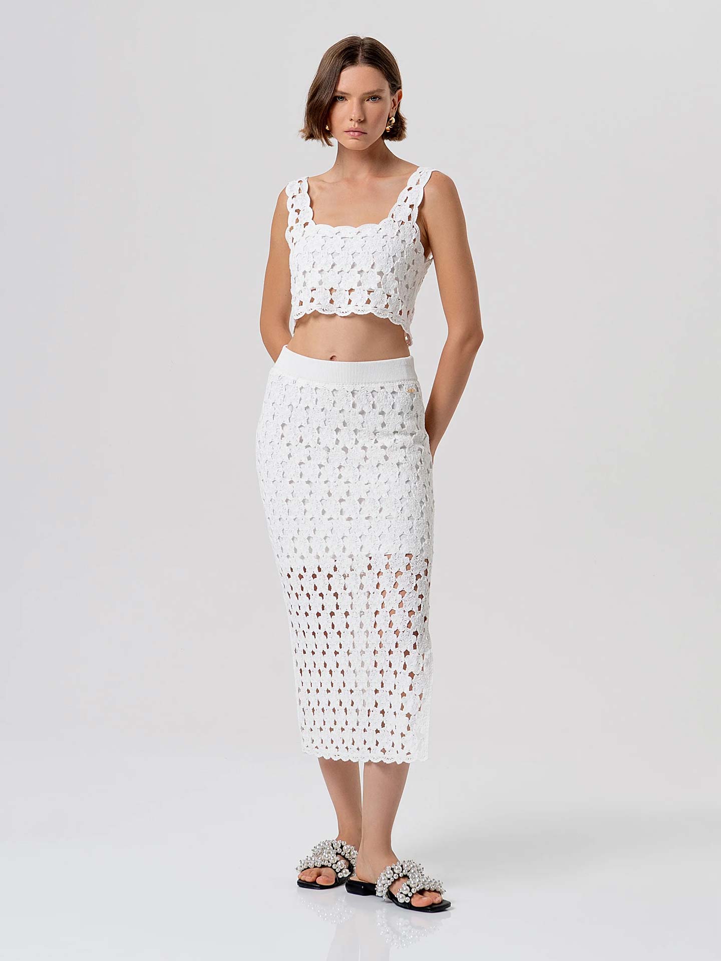 Saia Midi de Crochet