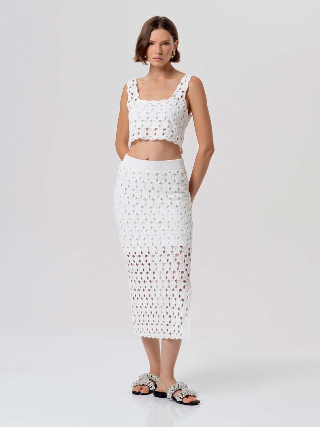 Saia Midi de Crochet
