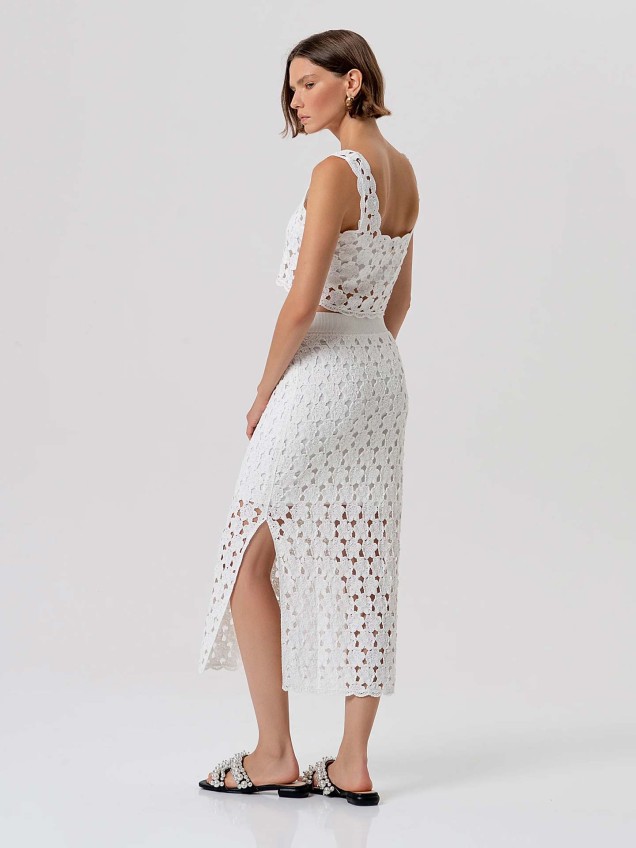 Saia Midi de Crochet