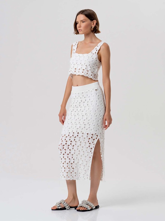 Saia Midi de Crochet