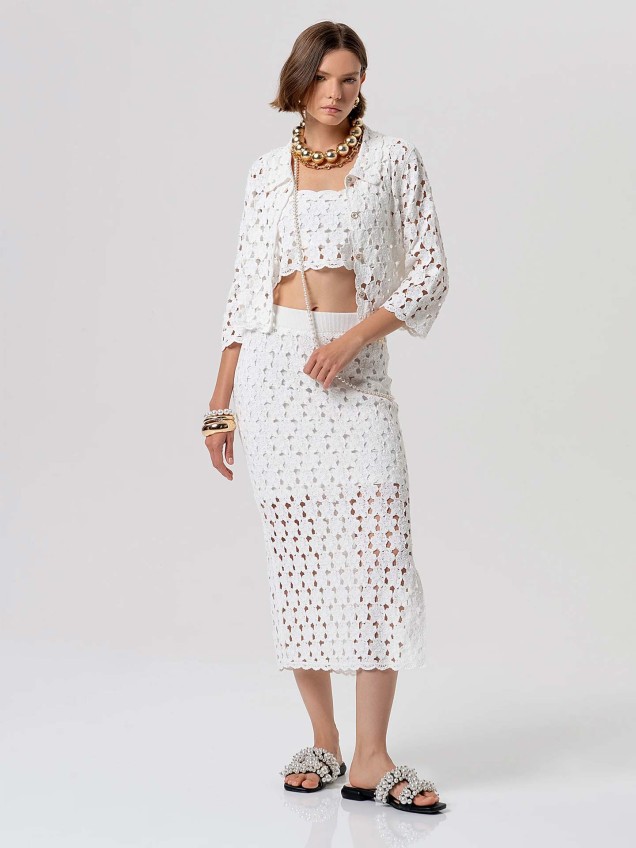 Saia Midi de Crochet