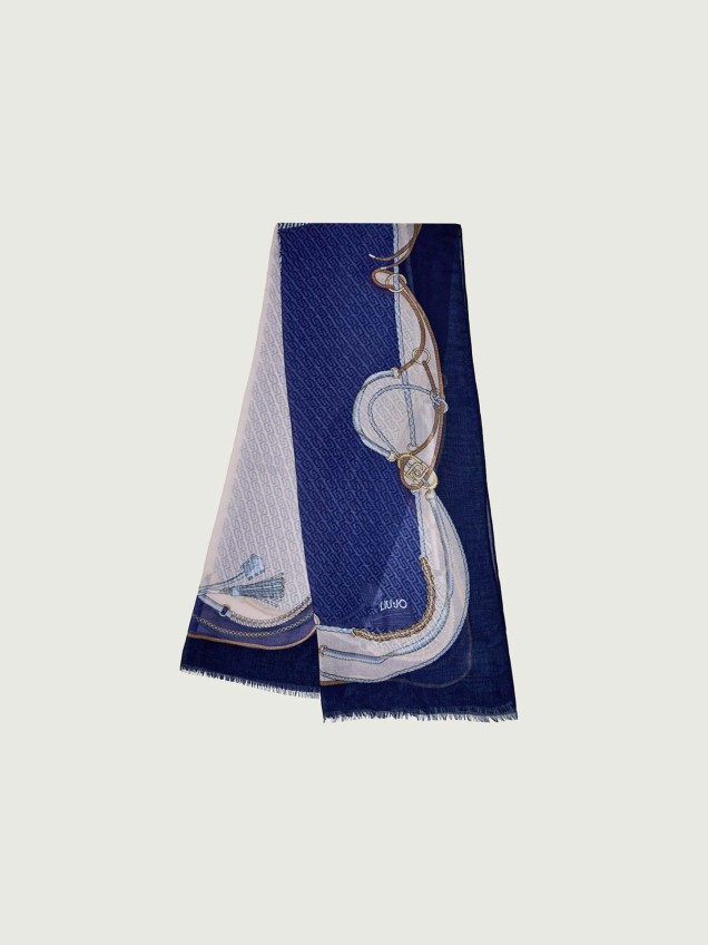 Echarpe com Estampado de Monograma